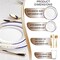 Smarty Had A Party White with Blue and Gold Harmony Rim Plastic Wedding Value Set, 720PK 600VS120 - alternate 2